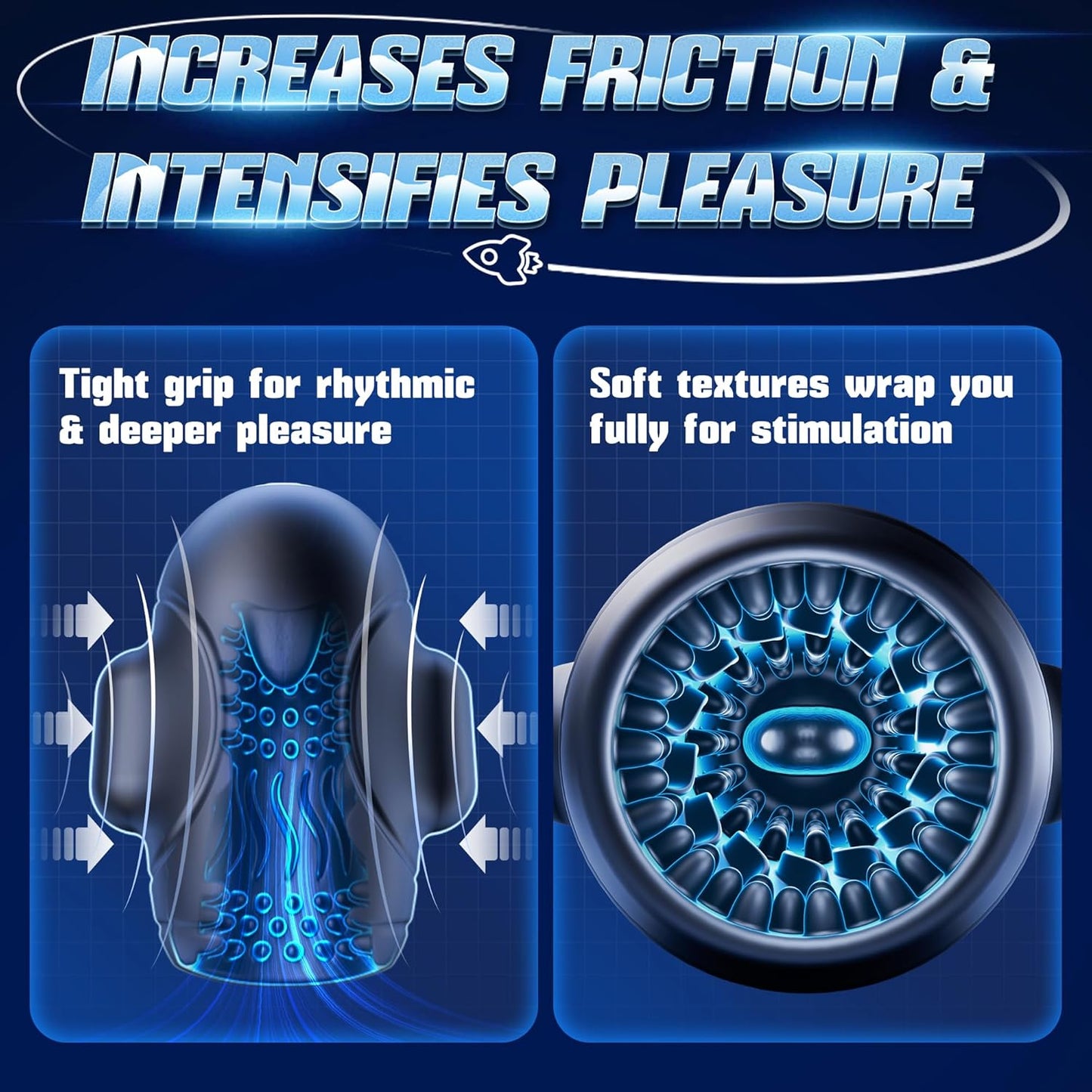 Male Sex Toys for Men Glans Vibrator - Male Maturbator with 10 Licking Vibrating Modes & 3 Motors Stroker & Smart AI Sync App for 360° Pocket Pussy Wrap, Adult Sex Toy for Men S&M Floggers - SinfulX - 