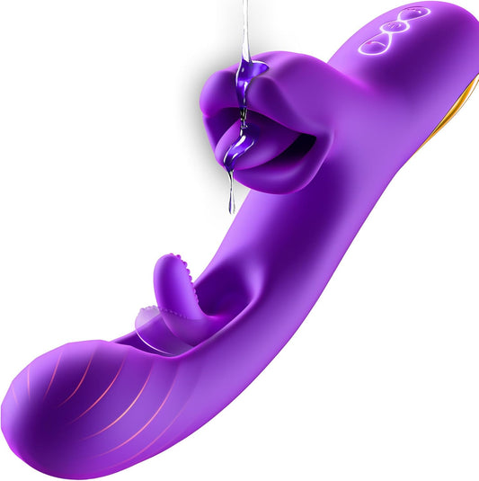 ElyraPulse 3 - in - 1 Rose Tongue Thrusting Vibrator G - Spot - SinfulX - Personal Care > Sexual Wellness > Tongue Vibrator