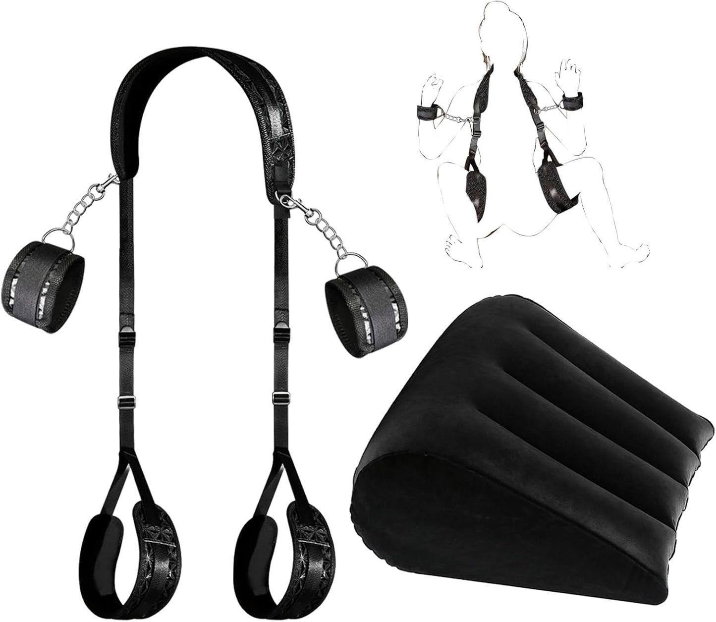 ShadowBond Inflatable BDSM Ramp Set with Adjustable Restraints - SinfulX - Personal Care > Sexual Wellness > Sex Pillow
