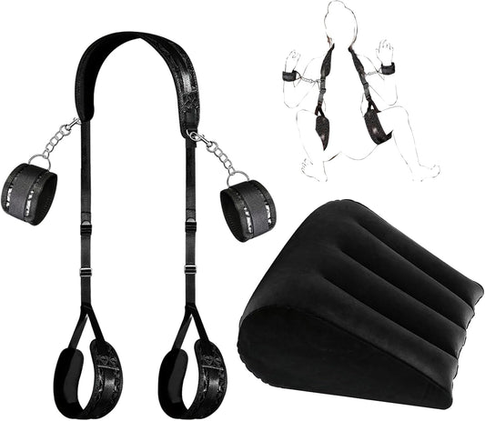 ShadowBond Inflatable BDSM Ramp Set with Adjustable Restraints - SinfulX - Personal Care > Sexual Wellness > Sex Pillow