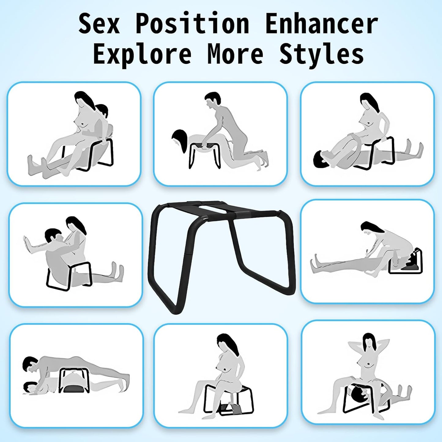 Sex Chair for Couples BDSM Sex Toys, Multifunctional Sex Position Enhancer Chair Adjustable Sex Bench with Bouncing Mount Seat, Weightless Riding Sex Stool Sex Furniture for Bedroom - SinfulX - 