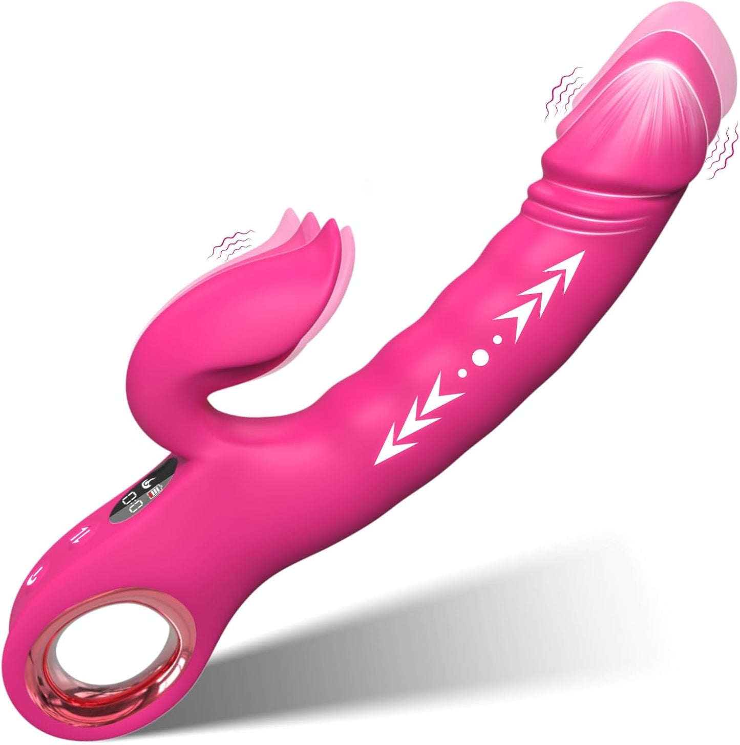 LuxeWave LCD Thrusting Rabbit Vibrator 7 Modes Magnetic Charge - SinfulX - 