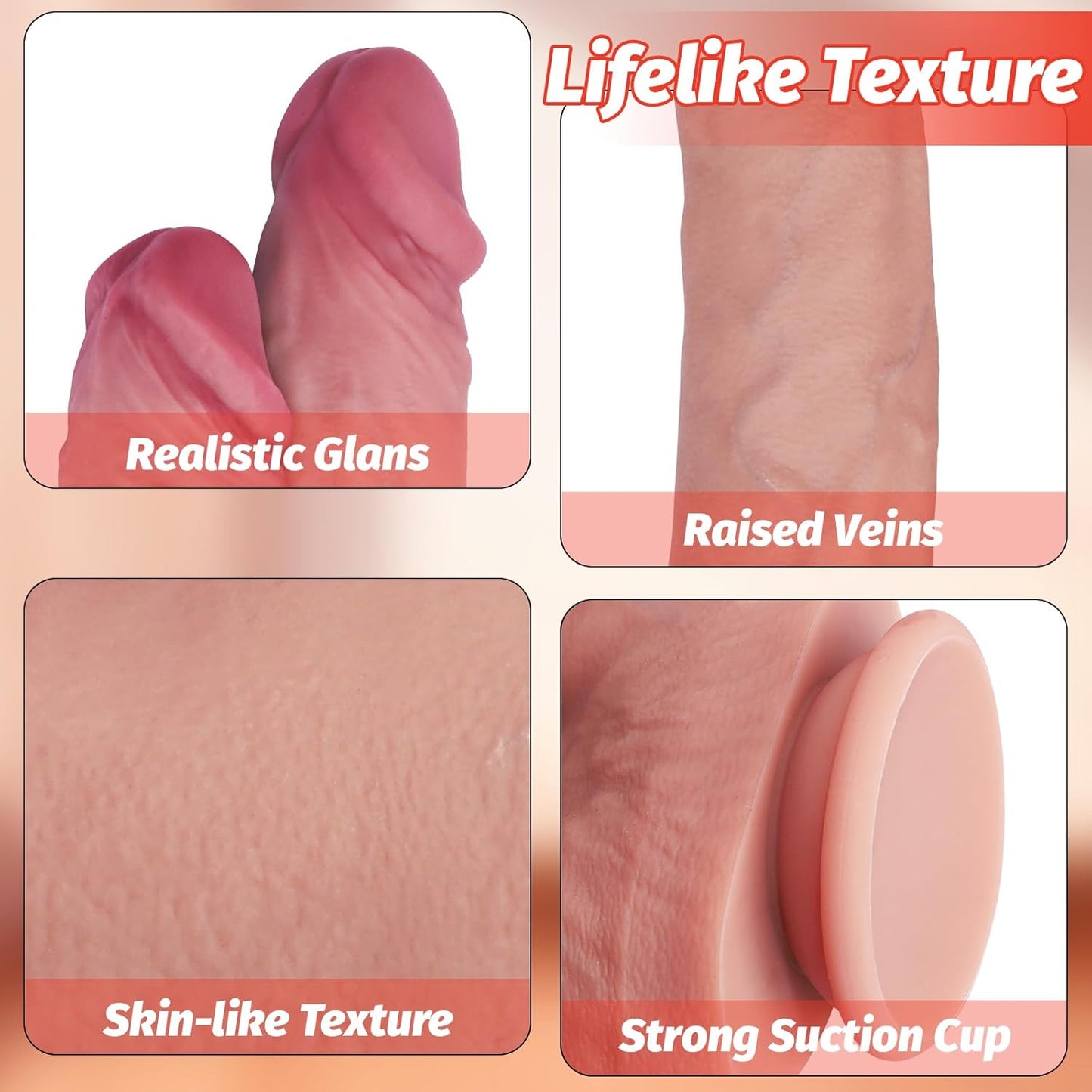 Huge Double Dildo Sex Toys, Realistic Double Sided Dildos for G-Spot Anus Dual Pleasure, Silicone Anal Dildos with Suction Cup, Big Thick Dildo Flexible Adult Toys for Women Men Lesbian, 10.8”