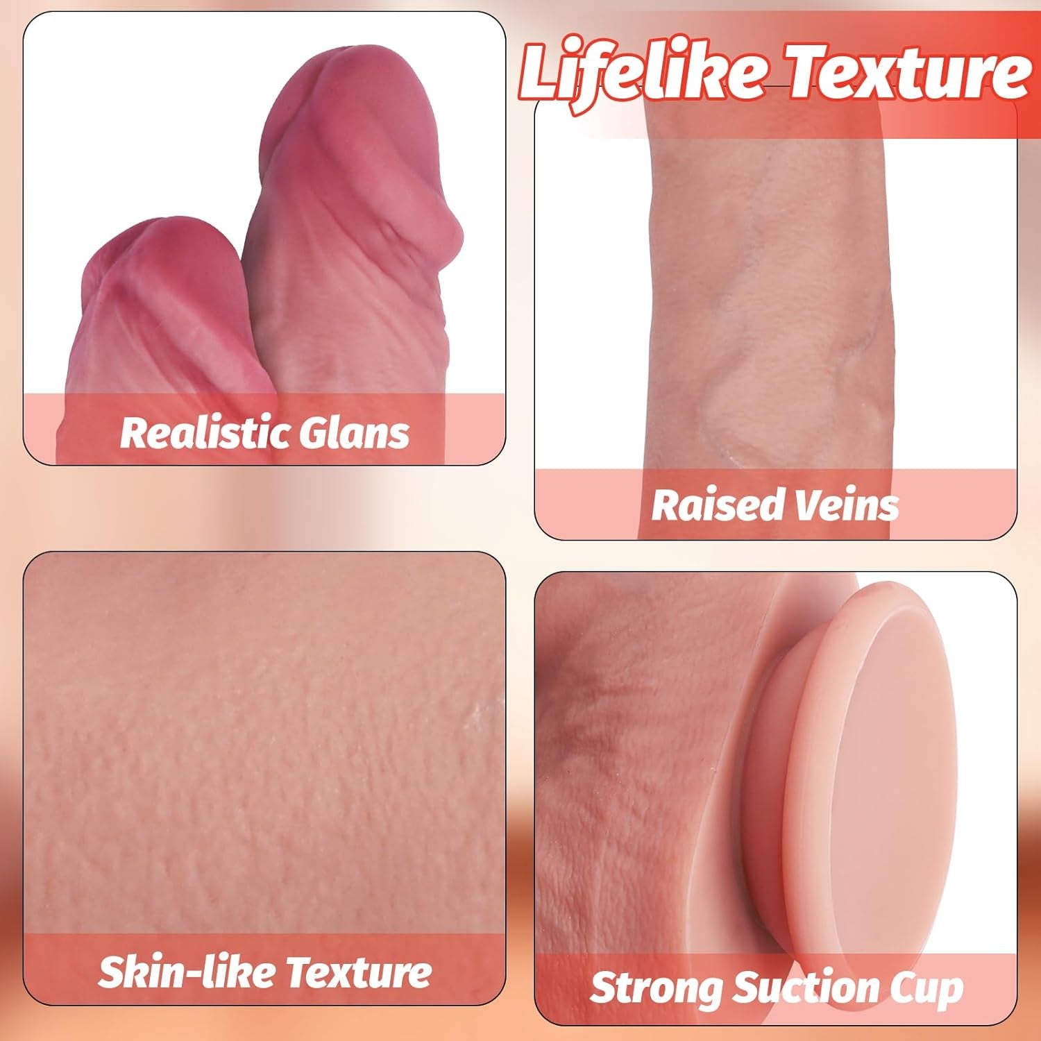Huge Double Dildo Sex Toys, Realistic Double Sided Dildos for G-Spot Anus Dual Pleasure, Silicone Anal Dildos with Suction Cup, Big Thick Dildo Flexible Adult Toys for Women Men Lesbian, 10.8”
