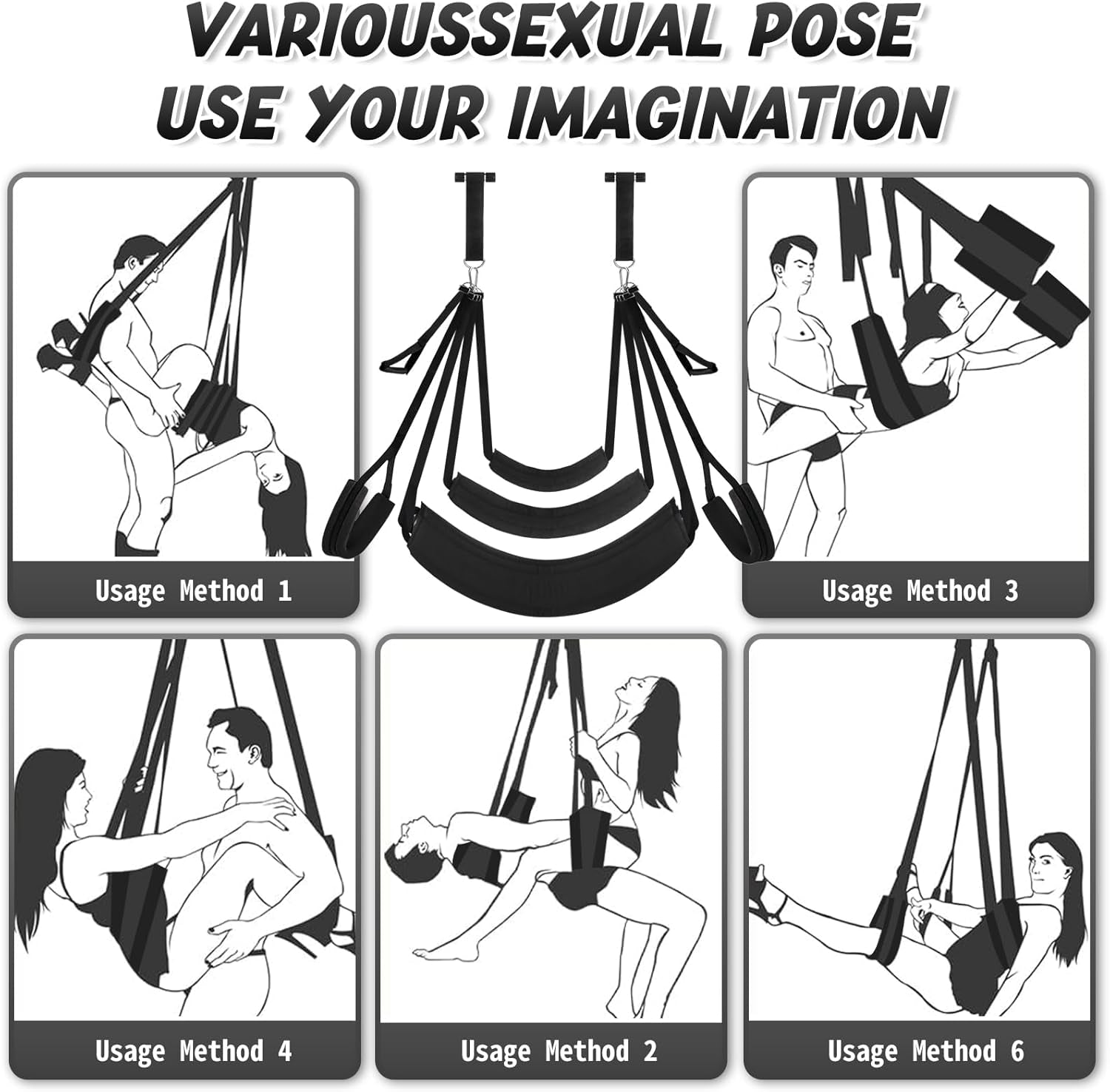 MidnightLift Door Sex Swing with Cushions & Straps - SinfulX - 