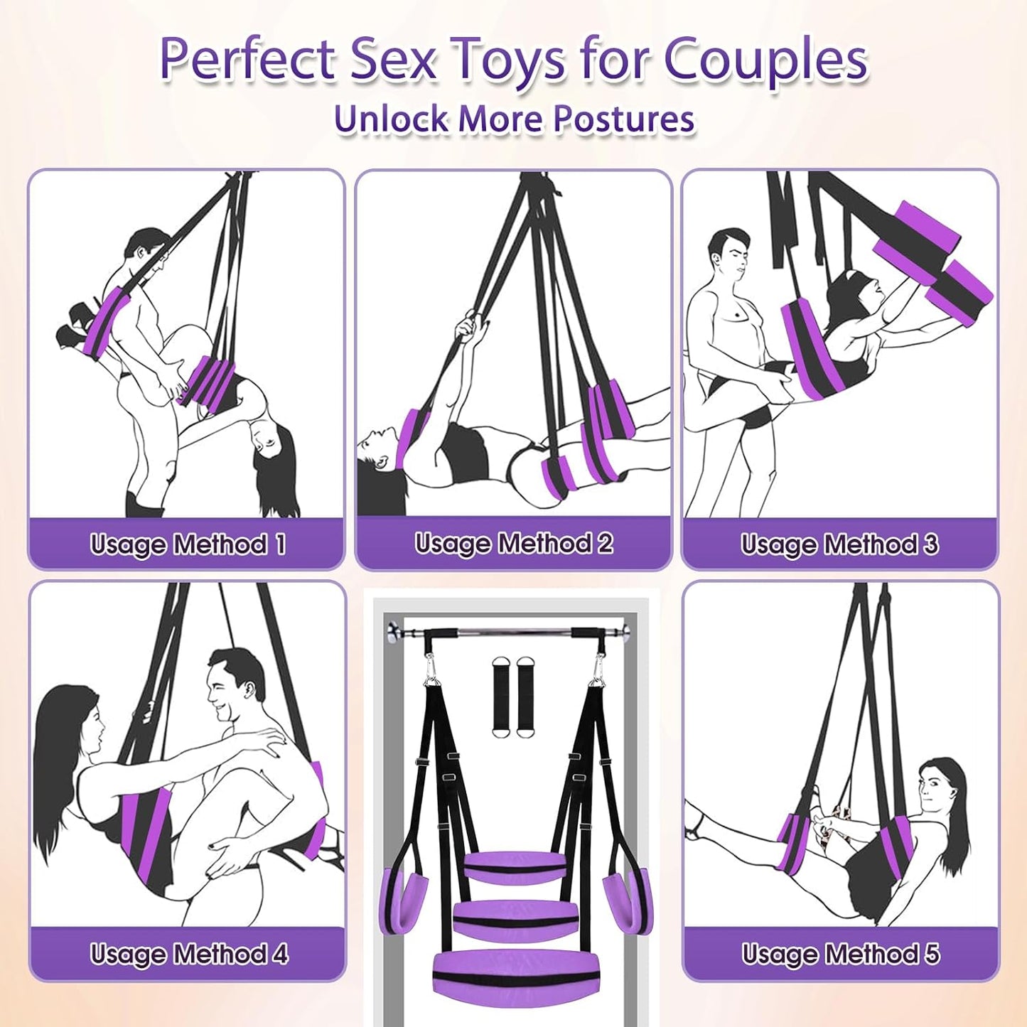 ComfortLift Adjustable Door Sex Swing 400lb - SinfulX - 