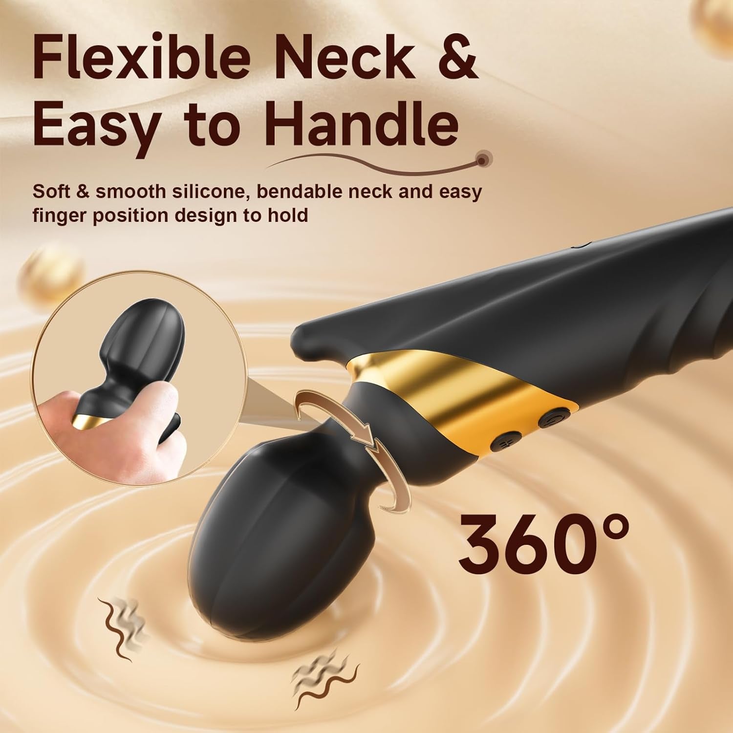TwinThrive Dual End Wand Vibrator Thrusting Dildo 8+8 Modes - SinfulX - Personal Care > Sexual Wellness > Wand Vibrator