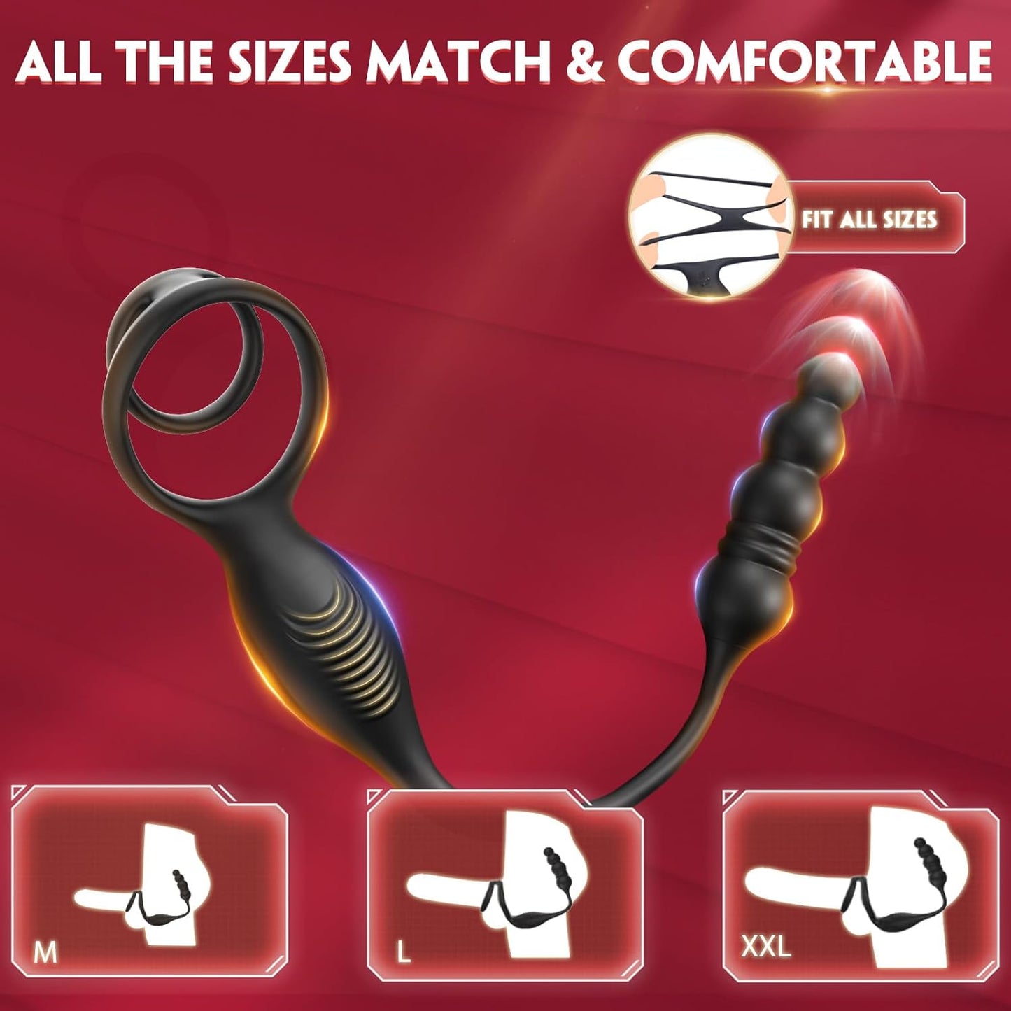 SyncThrustX Prostate Massager Cock Ring 10 Modes Thrusting - SinfulX - Personal Care > Sexual Wellness > Prostate Massager Cock Ring