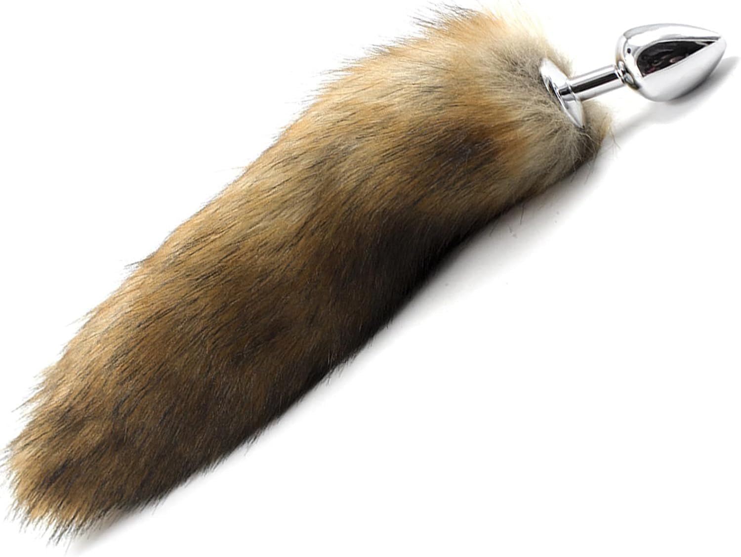 BronzeFur Brown Fox Tail Steel Butt Plug Cosplay - SinfulX - 