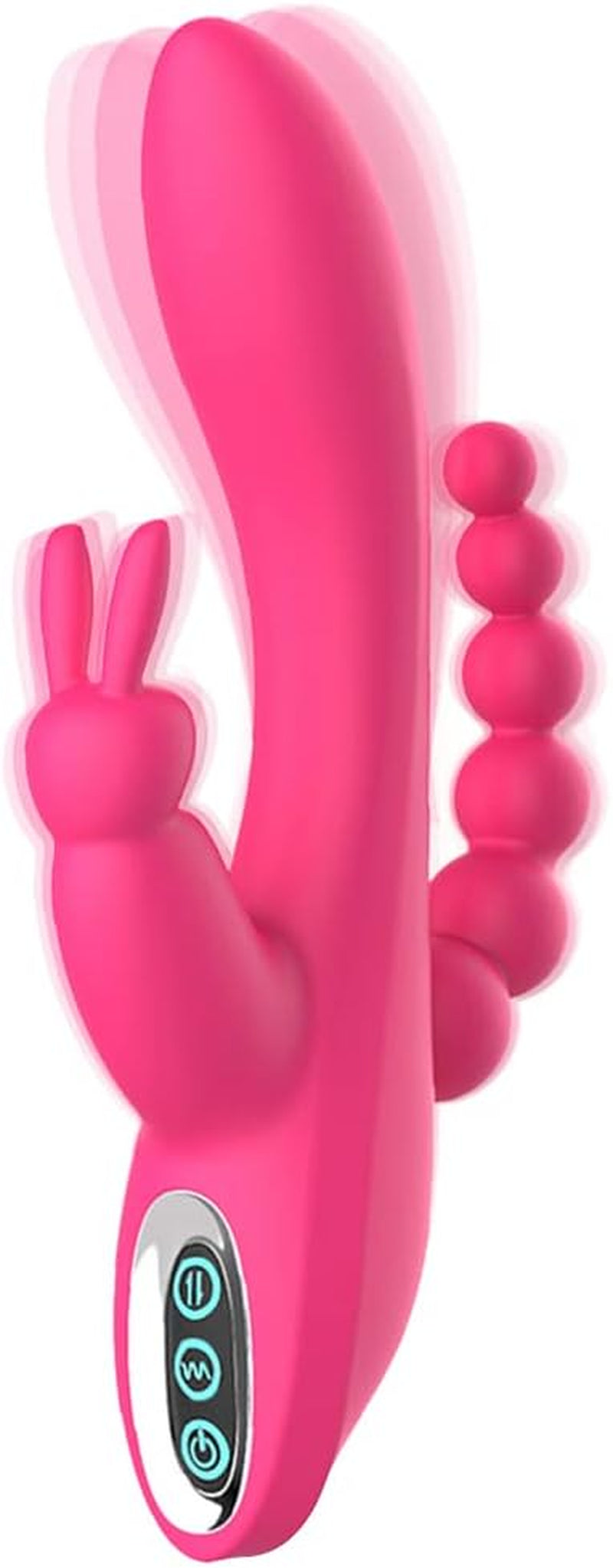 G Spot Rabbit Vibrator for Women Clitoris Stimulation with 7 Powerful Vibrations,  Rechargeable 3 in 1 Clit Anal Stimulating Dildo Massager with Quiet Dual Motors for Couples or Solo Sex