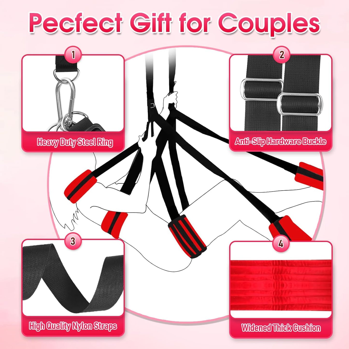 AeroBound Adjustable BDSM Sex Swing for Couples - SinfulX - 