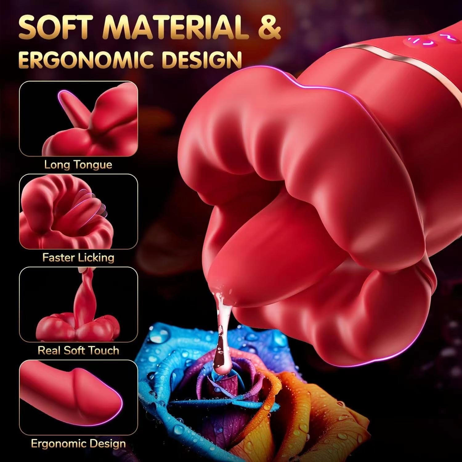 VelixaMouth Tongue Vibrator 20 Modes Clit Stimulator Toy - SinfulX - Personal Care > Sexual Wellness > Tongue Vibrator