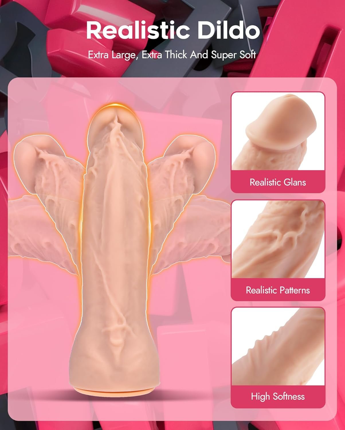 Harness Strap - On Vibration Realistic Dildos with 10 Strong Modes 2 Dildos Silicone Anal G - Spot Stimulation Adjustable Strapless Sex Toys for Female Couple Lesbian | Remote Control - SinfulX - 