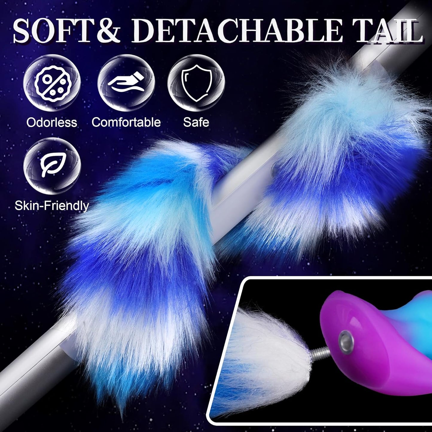TentacleTail Tapered Silicone Fox Tail Butt Plug Large 5.1" - SinfulX - 