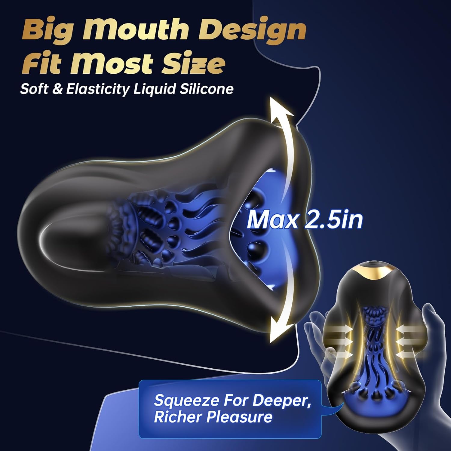 Male Sex Toys for Men Glans Vibrator, 4 - In - 1 Male Masturbator with 9 Vibrating Modes & 3 Motors & Smart AI Sync App for 360° Pocket Pussy Wrap, Penis Training Stimulator Blowjob Simulator Adult Toy - SinfulX - 