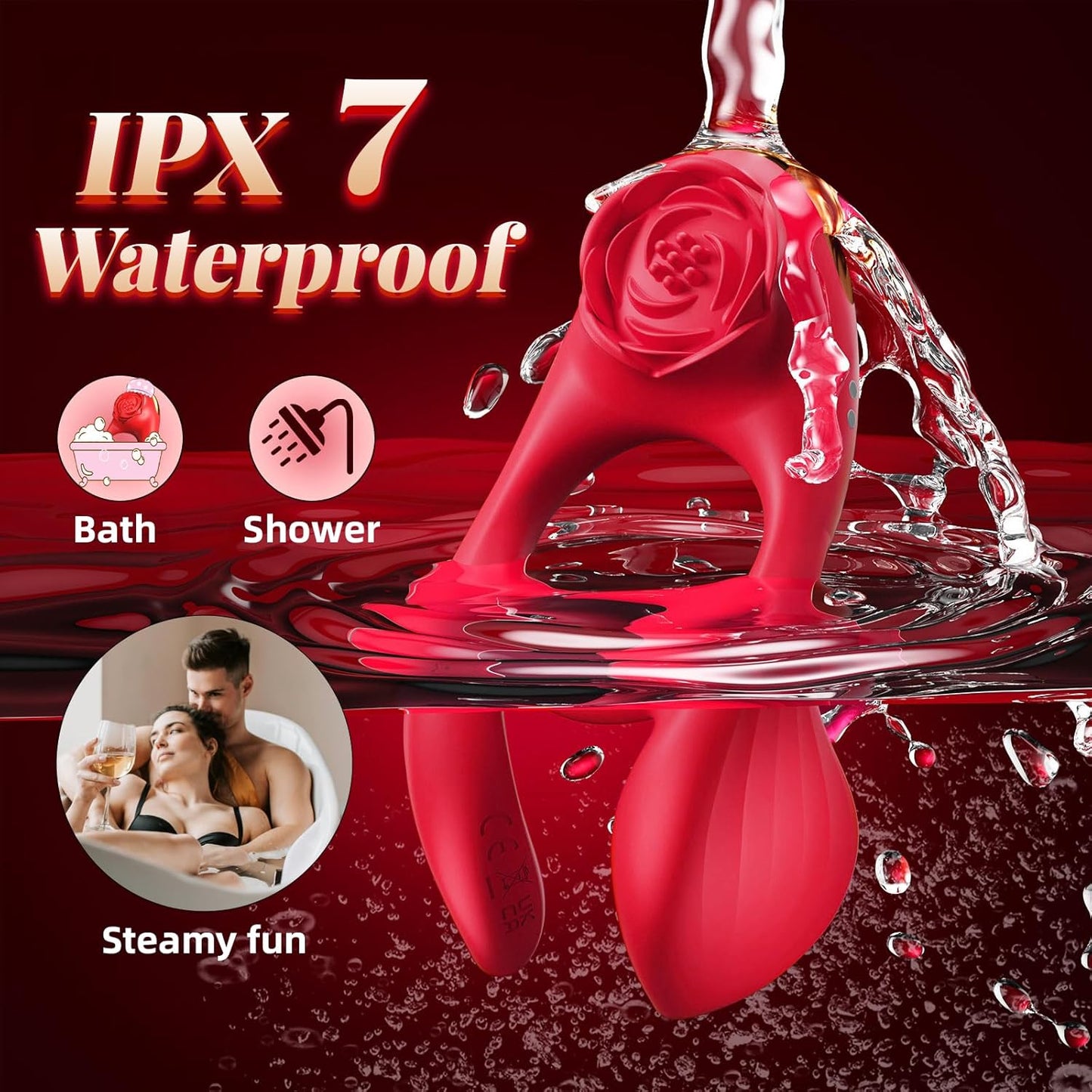 RoseTriad 3 Motor Cock Ring Clit Stimulator 7 Modes Silicone - SinfulX - Personal Care > Sexual Wellness > Couples Cock Ring