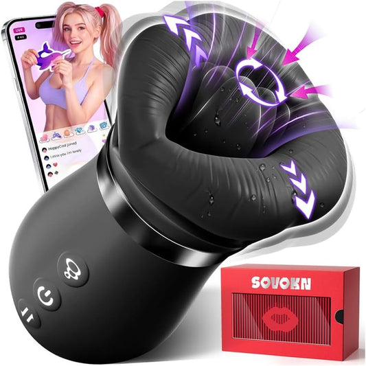 Vibrator Adult Sex Toys for Women - 5IN1 Mouth Sucking Vibrator Rose Sex Toy, 10 Tongue Licking, 3 Auto & 1 Manual Sucking Adult Toys New APP, Anal Clit Nipple Vibrators Female Couples Sex Toys - SinfulX - 