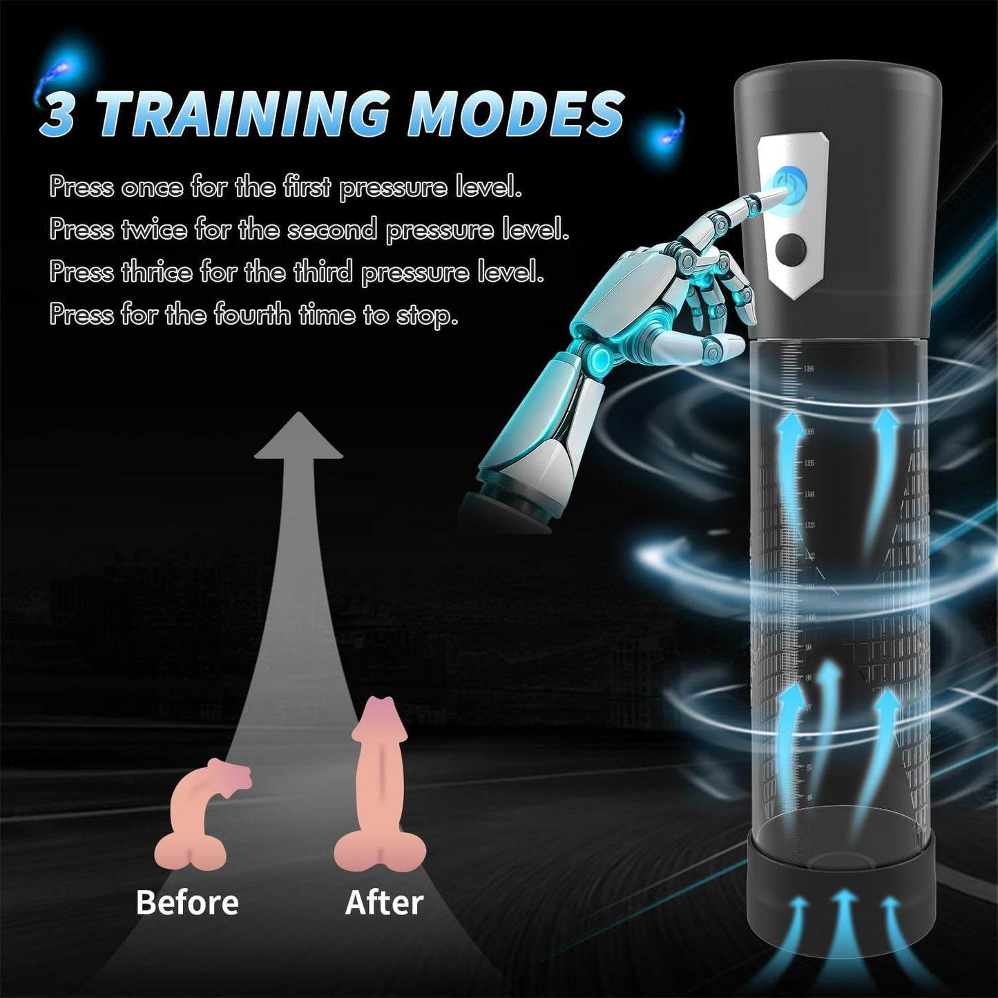 Men'S Growth Pump with Strong Suction Vacuum Pump with ED Screen Powerful Electric Vacuum Pump Inch Adjustable Men'S Underwear Set Training Tools to Be a Bigger Men Krevjgk10(Charge) - SinfulX - 