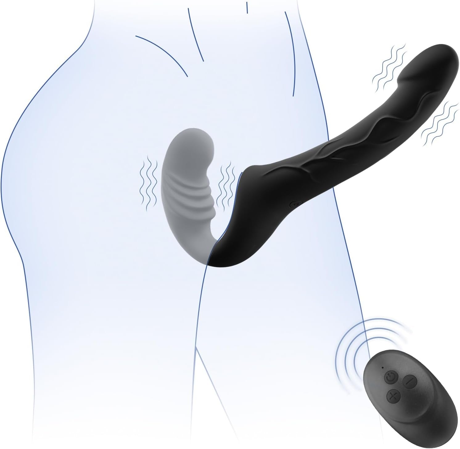 EchoRide Strapless Strap On Vibrator Remote Control - SinfulX - Personal Care > Sexual Wellness > Strapless Strap - On