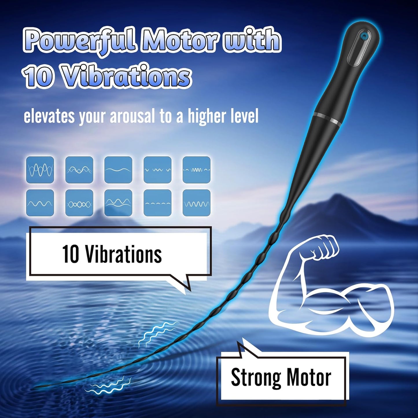 VantaRod Vibrating Urethral Sound Rod 10 Modes - SinfulX - Personal Care > Sexual Wellness > Penis Plug