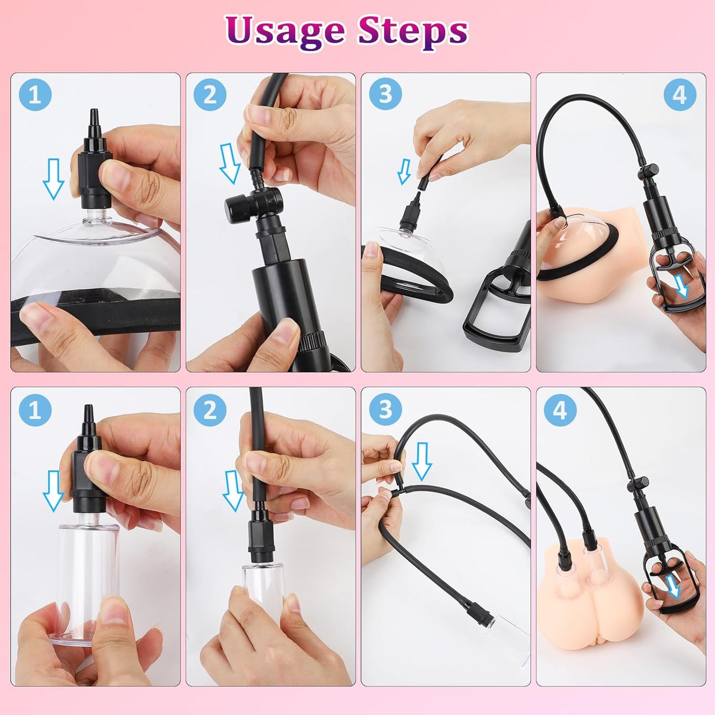 SuctionBloom Pussy Pump & Nipple Suction Kit 4 Cups - SinfulX - Personal Care > Sexual Wellness > Pussy Pump