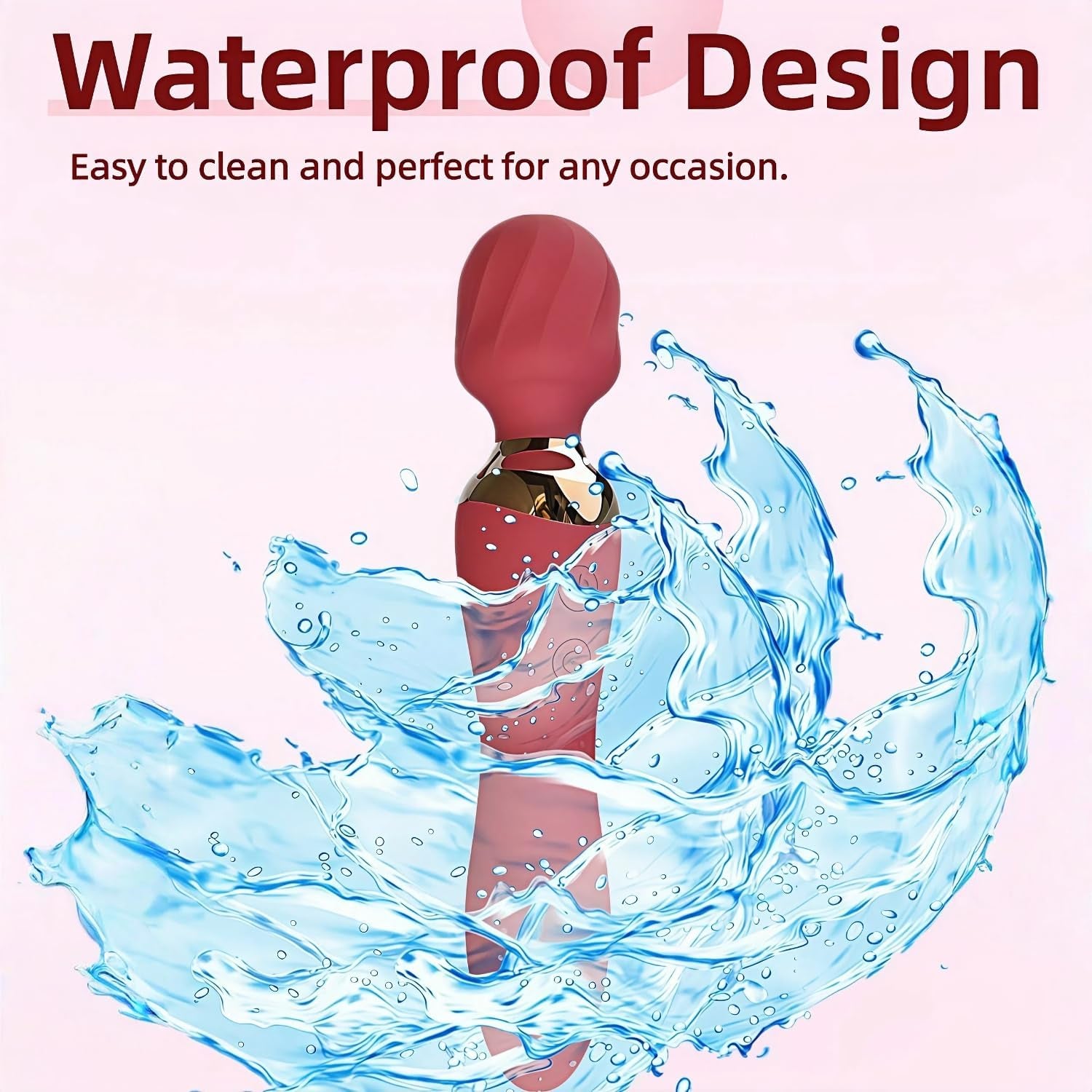 2-In-1 Wand Massager for Women Rechargeable Waterproof Quiet Vibrator with 12 Speeds Powerful Clit Stimulator, G Spot Vibrating Dildo Adult Sex Toy for Personal Couples Pleasure and Travel