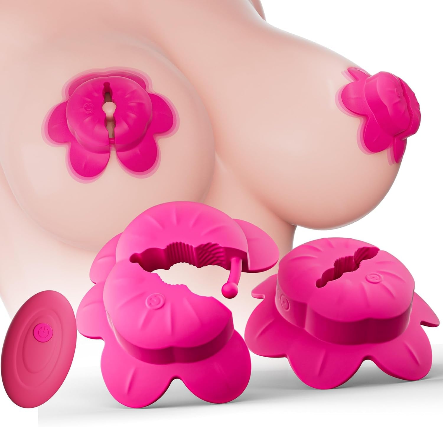PetalWave Remote Nipple Vibrators 10 Modes – Discreet Wear - SinfulX - Personal Care > Sexual Wellness > Nipple Stimulator