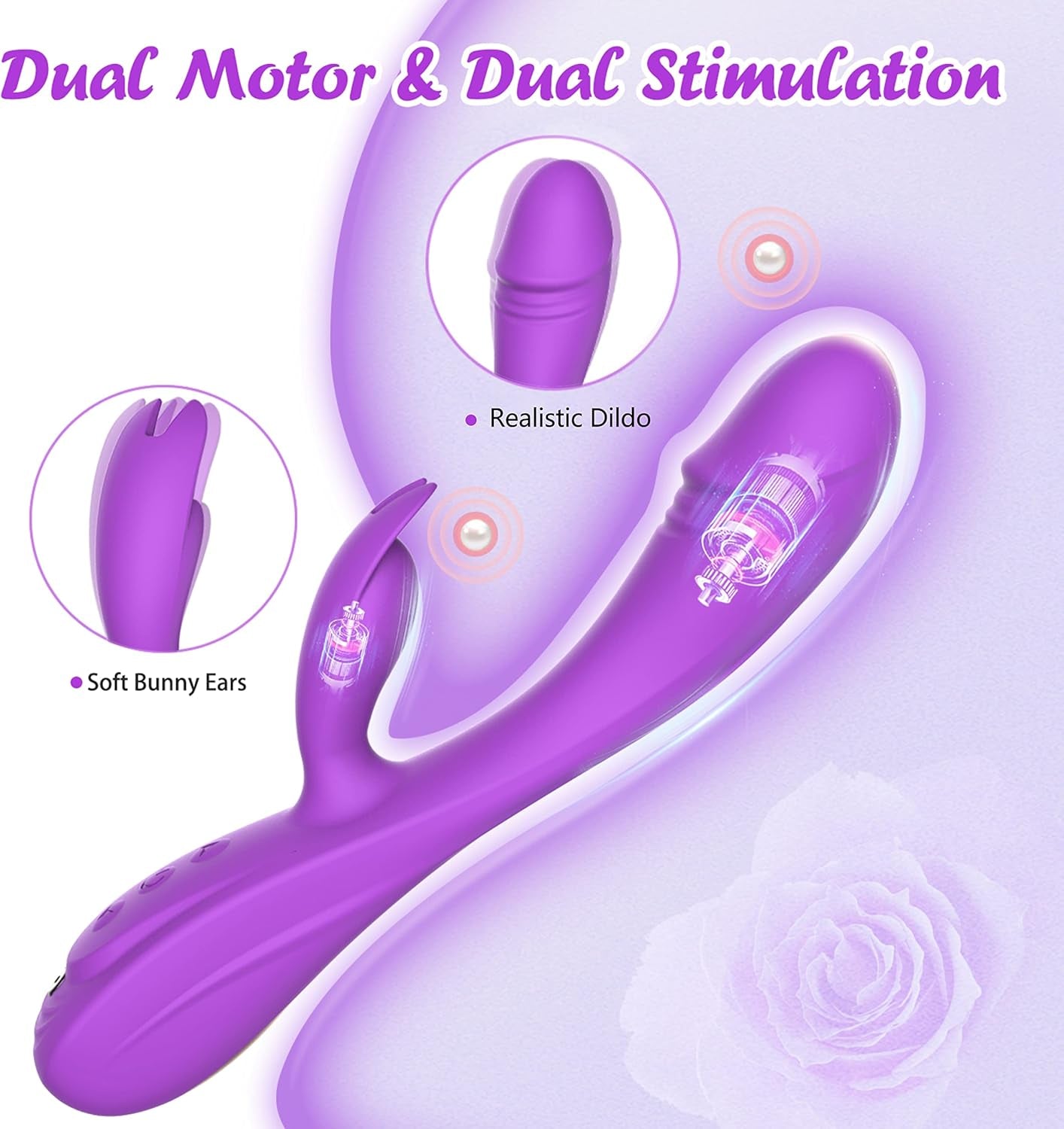 VantaWave Rabbit Vibrator 49 Modes Dual Motor Waterproof - SinfulX - 