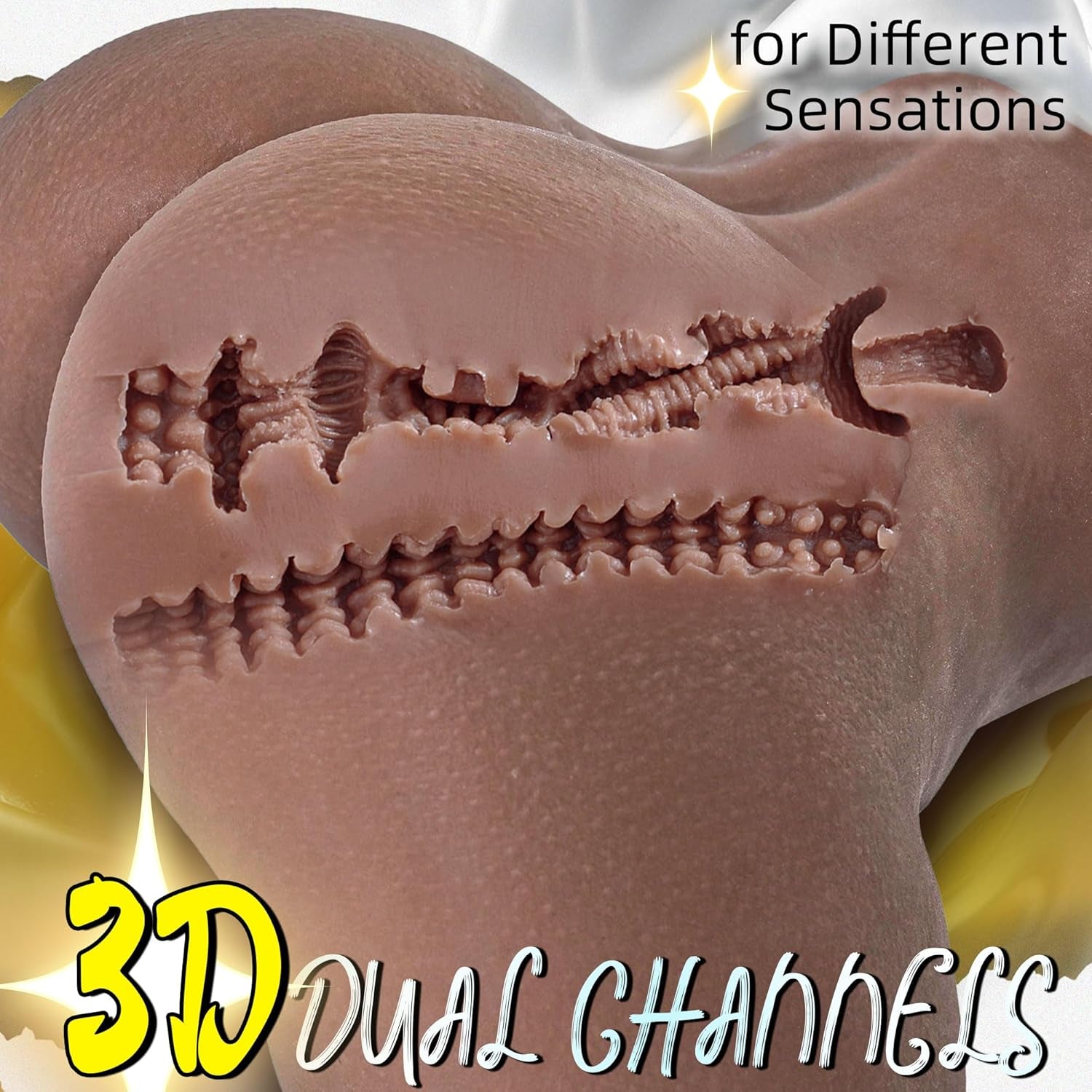 Black Pocket Pussy Sex Doll Male Masturbator, Realistic Pocket Pussies Male Stroker Ass Soft Butt with 3D Vagina & Tight Anal Sex Toys, Fake Pussy Ass for Men Masturbation Pleasure Adult Toys for Man - SinfulX - 