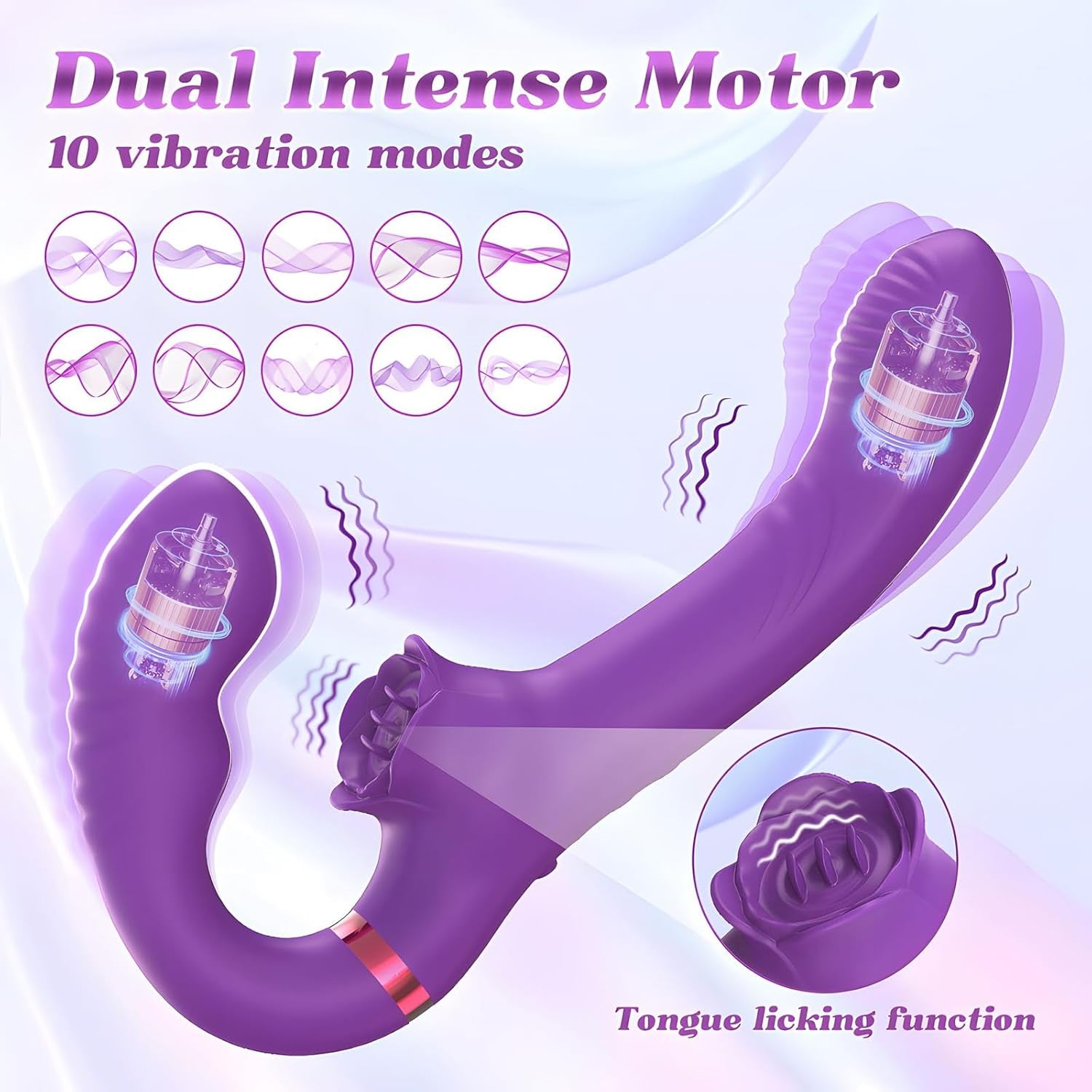 VeloraSync Strapless Strap On Double Ended Vibrator - SinfulX - Personal Care > Sexual Wellness > Strapless Strap - On