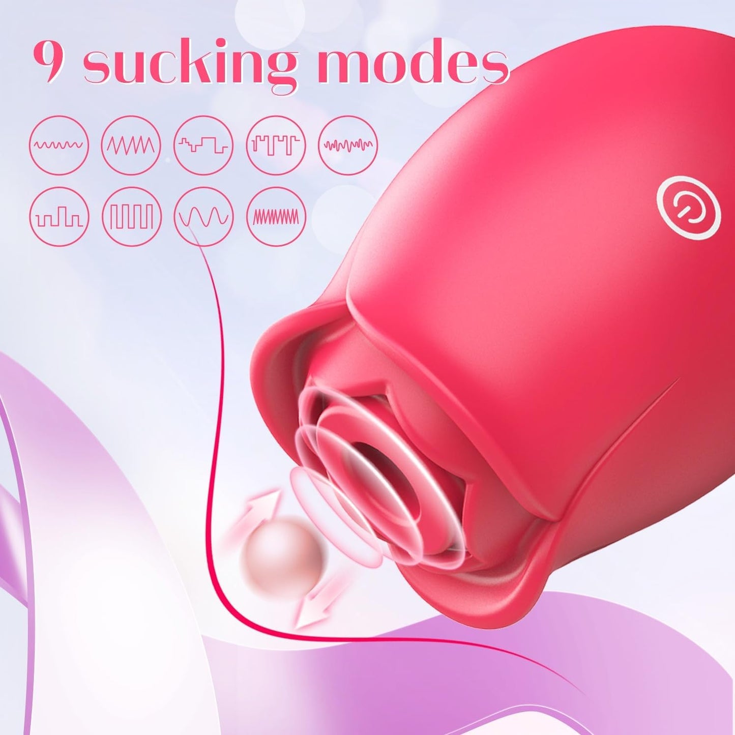 Rose Sex Toy Vibrtor - Adult Toys for Women Sex Toys with 9 Sucking & Vibrating, Clitoral Nipple Sucker G Spot Vibrator Adult Sex Toys - SinfulX - 
