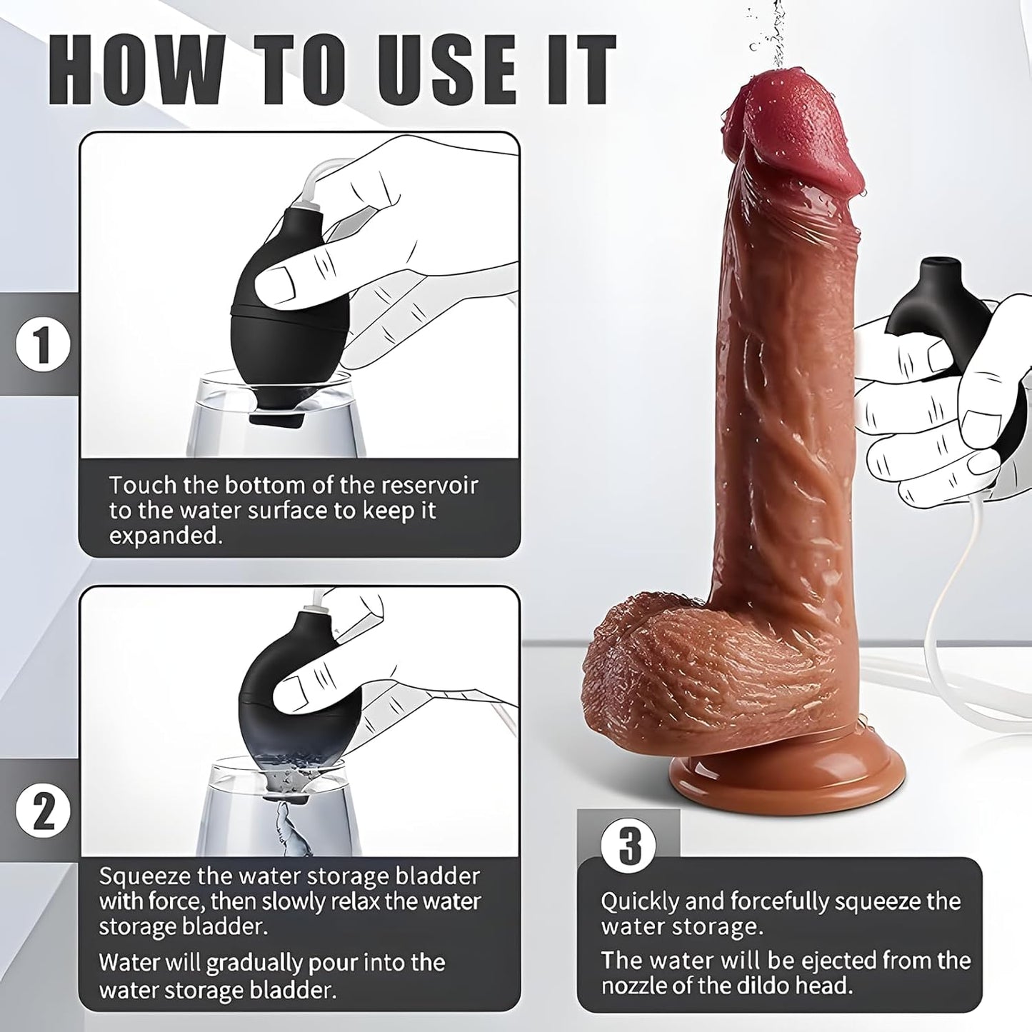 Dildos Squirting Dildo Ejaculating Toy, 8.5Inch Realistic Dildos Soft Feel like Real Skin, Silicone Anal Dildo with Strong Suction Cup for G Spot Anal Play, Adult Sex Toys for Women（ Flesh） - SinfulX - 