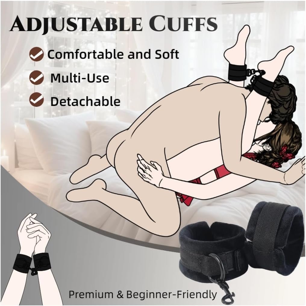 CoreBond Foam Positioning Wedge Pillow with Handcuffs Set - SinfulX - Personal Care > Sexual Wellness > Sex Pillow