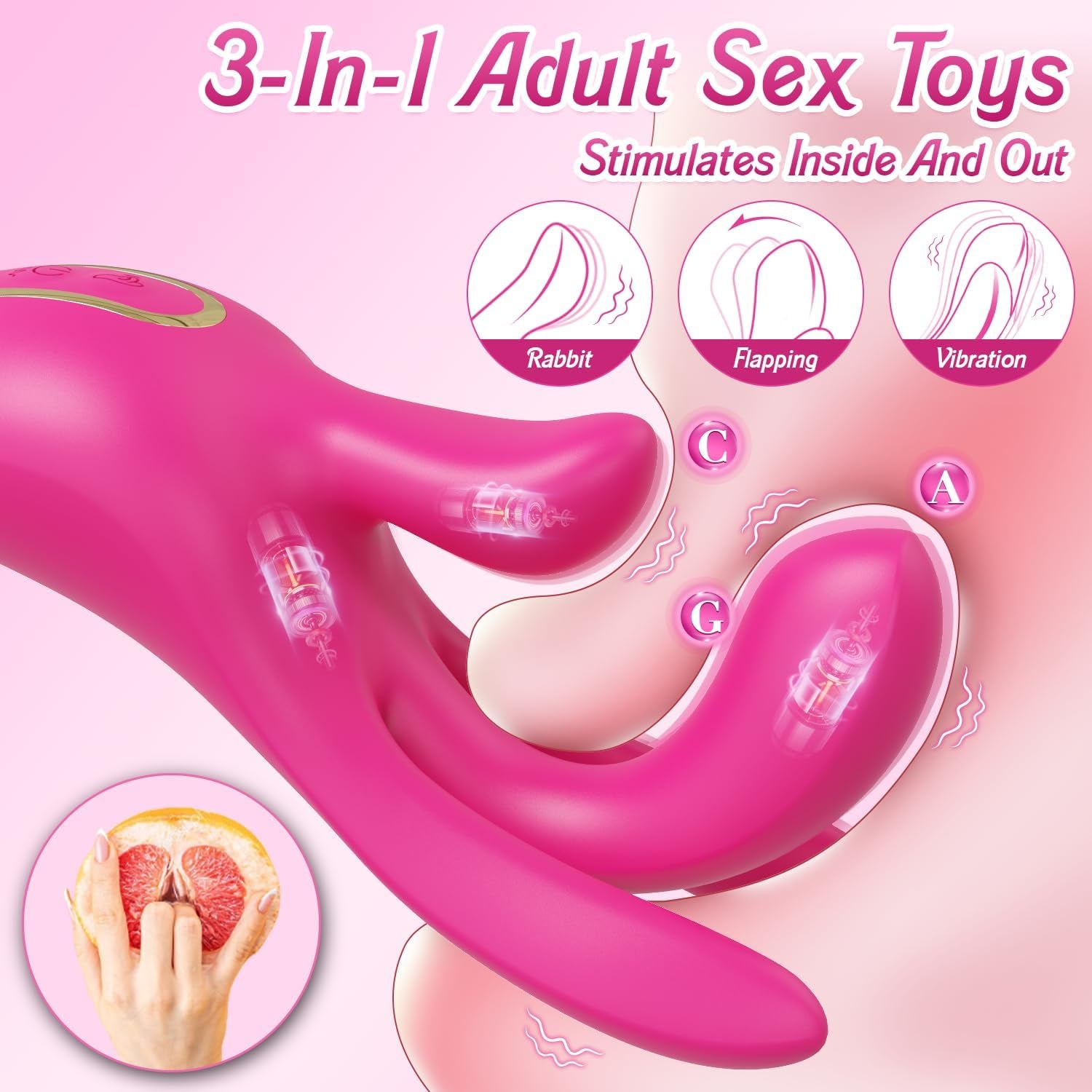 Vibrators Adult Sex Toys for Women - Finger Vibrator with 10 Flapping Patterns & 10 Vibration Modes to Stimulation G Spot and Clitoral, 3 in 1 Silicone Female Adult Toy Couples Sex Toys