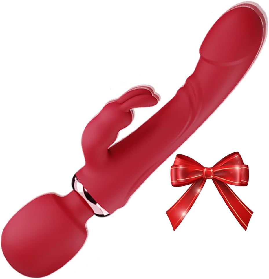 Red Realistic 10 Modes Rabbit Ears Adult Tools for Women Today Soft Silicone Pleasure Toys for Women Games Waterproof Automatic Electric Adult Toys Machine