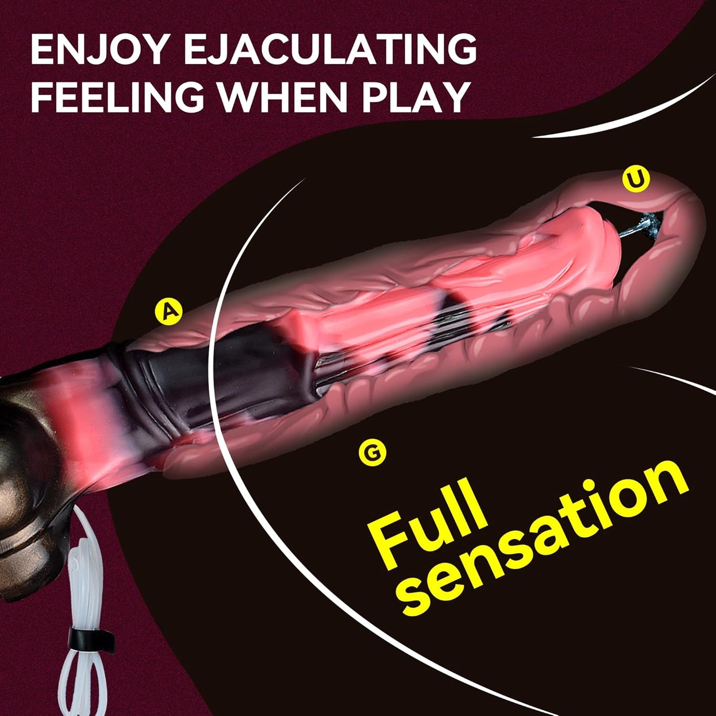 Squirting Horse Dildo Sex Toys with Suction Cup, 12Inch Long Fantasy Huge Thick Anal Dildo Big Silicone Adult Sex Toy for Men and Women G Spot Couples - SinfulX - 
