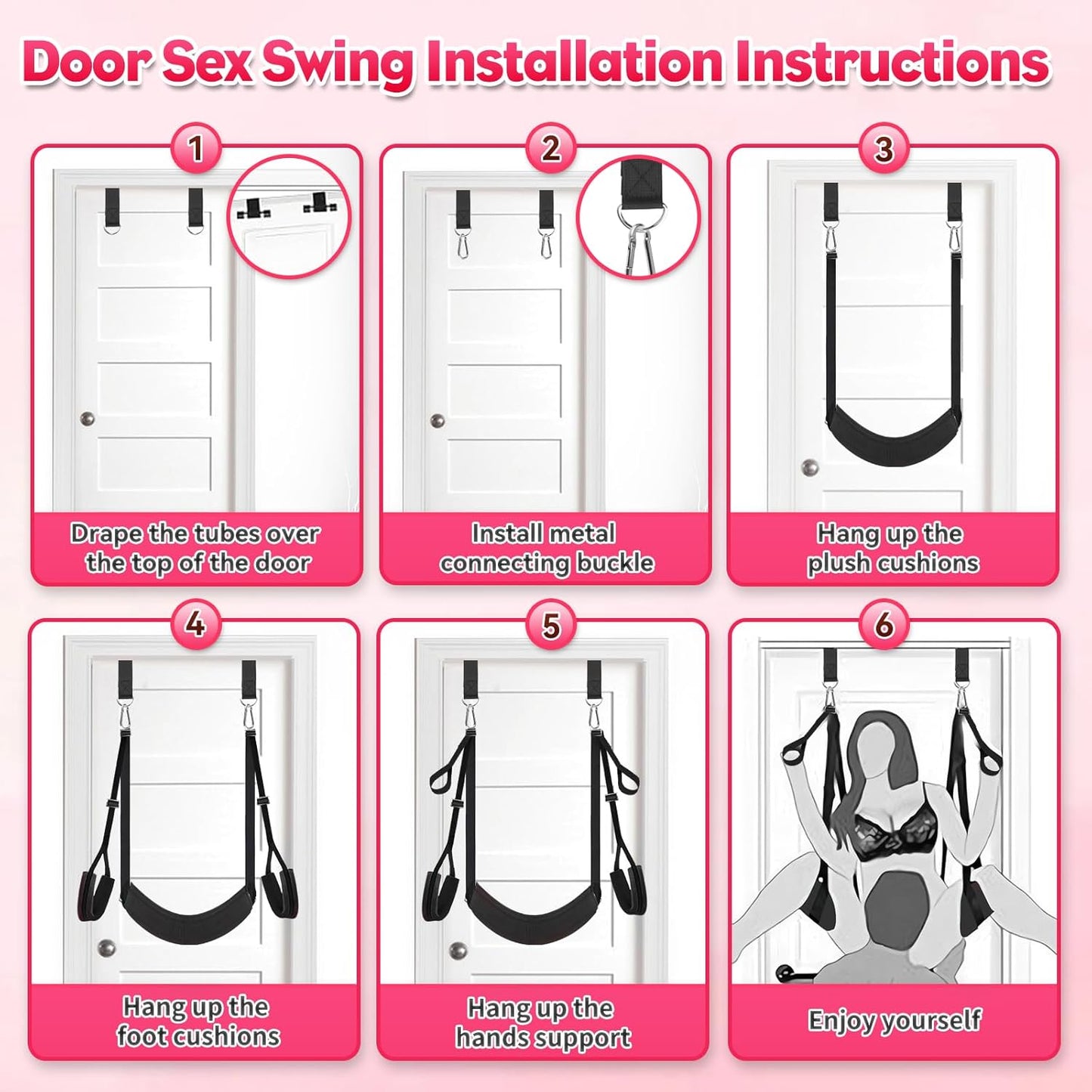 UltraPlush Heavy - Duty Door Sex Swing 800lb - SinfulX - 