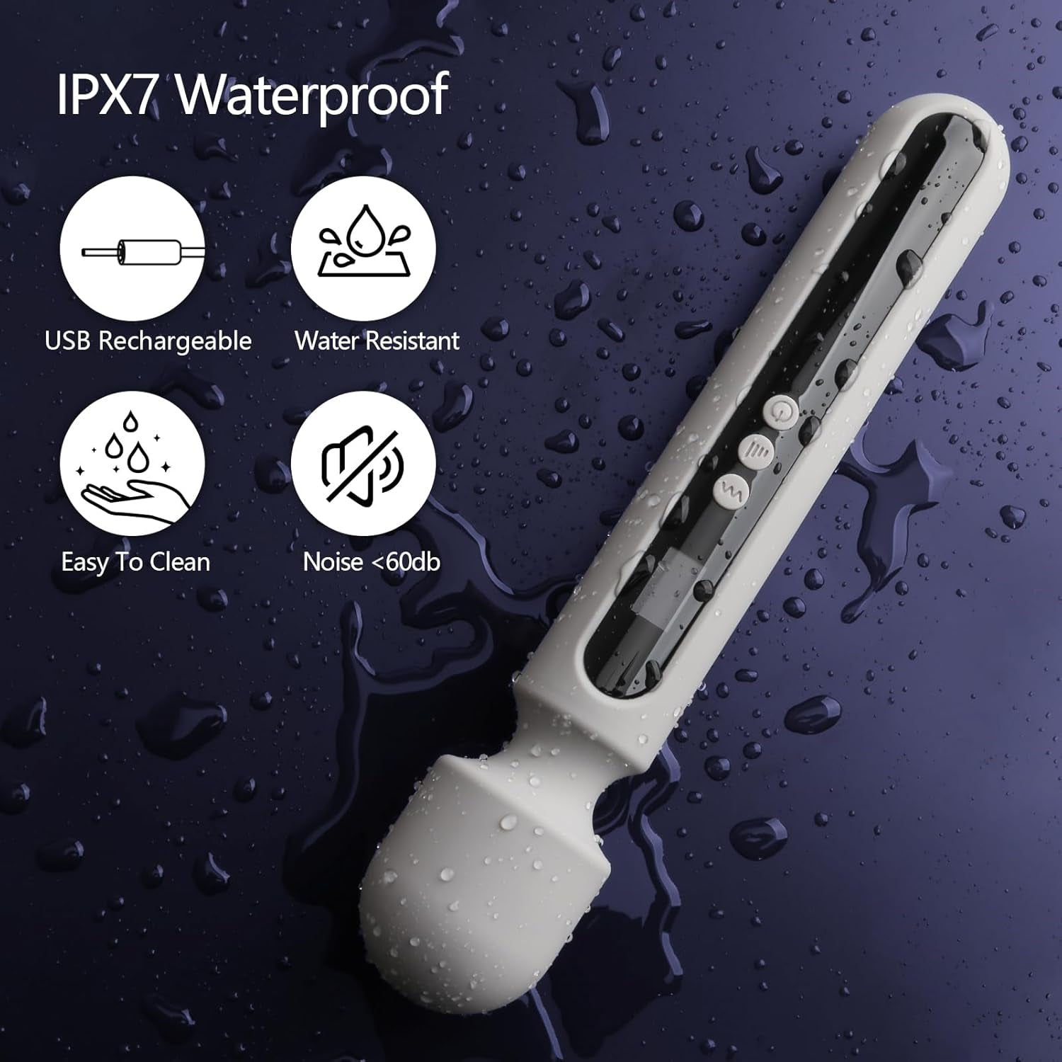 SteelAura 12" Wand Vibrator LCD Display 10 Modes Waterproof - SinfulX - Personal Care > Sexual Wellness > Wand Vibrator