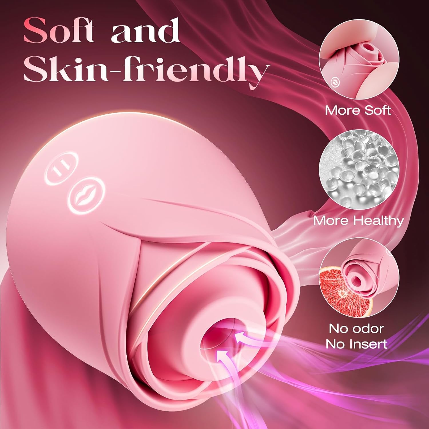 Rose Sex Toy Sucking Vibrator - Adult Toys for Women Sex Toys Rose Adult Toy 10 Suction Vibrators Dildo Jewelry Female Couples Clitoral Nipples Anal Toy - SinfulX - 