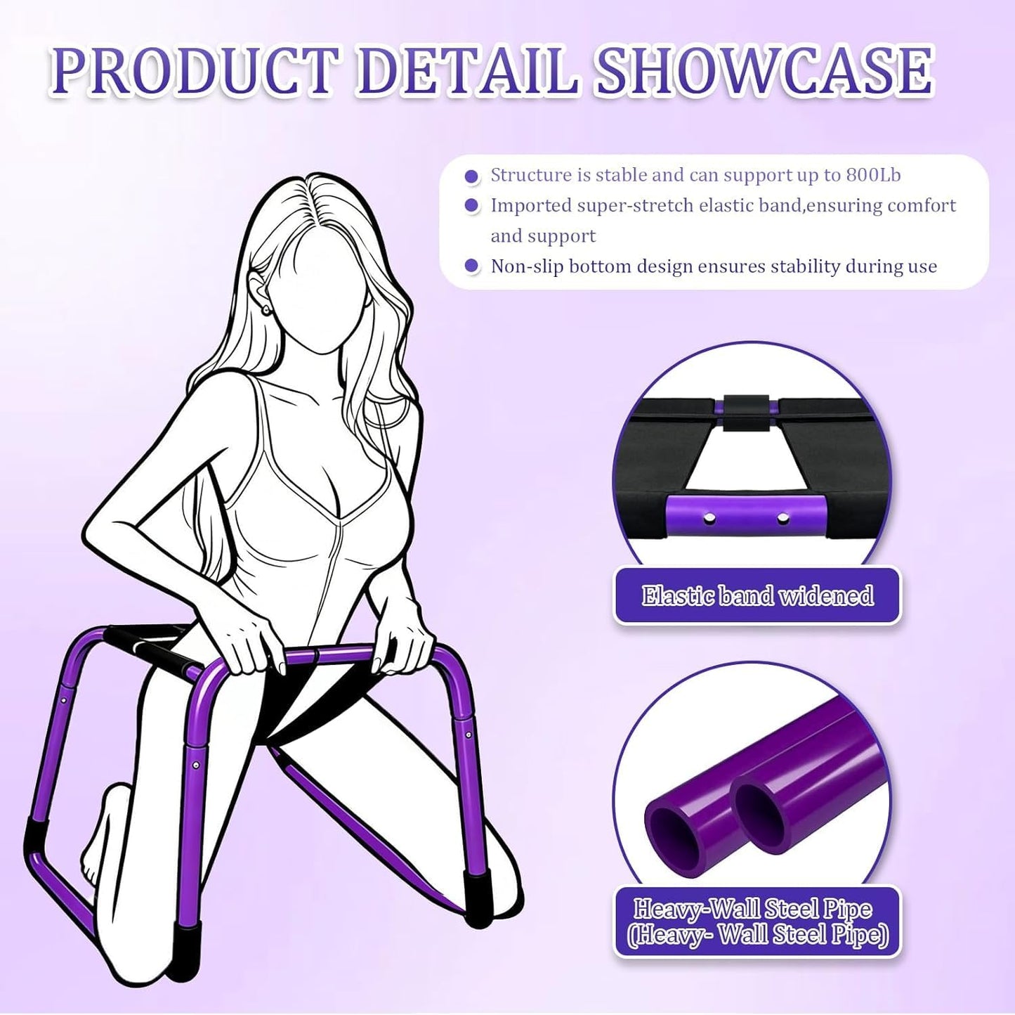 AmethystLux Sex Chair | 500lb Oversized BDSM Bench