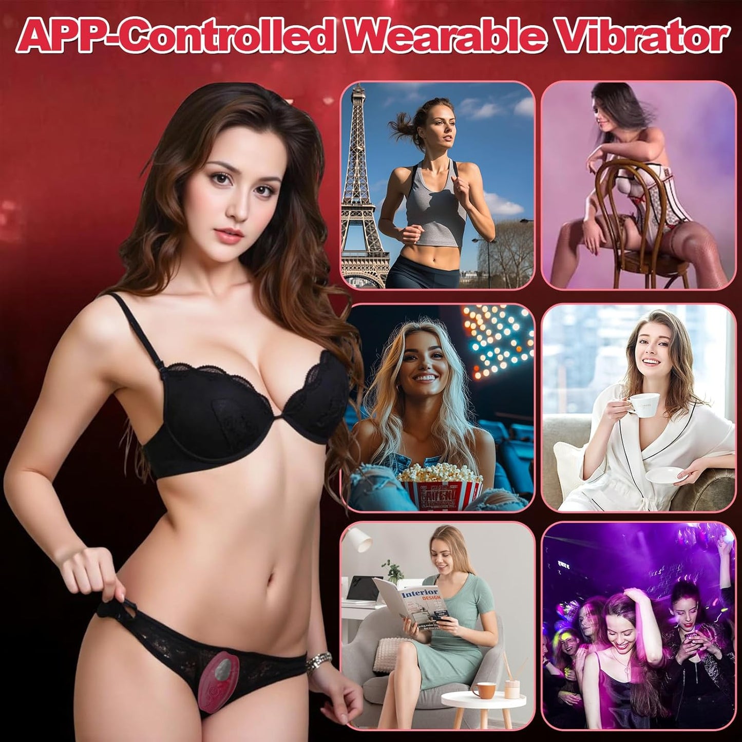 KissPulse Tongue Wearable Panty Vibrator APP 10 Modes - SinfulX - Personal Care > Sexual Wellness > Panty Vibrator