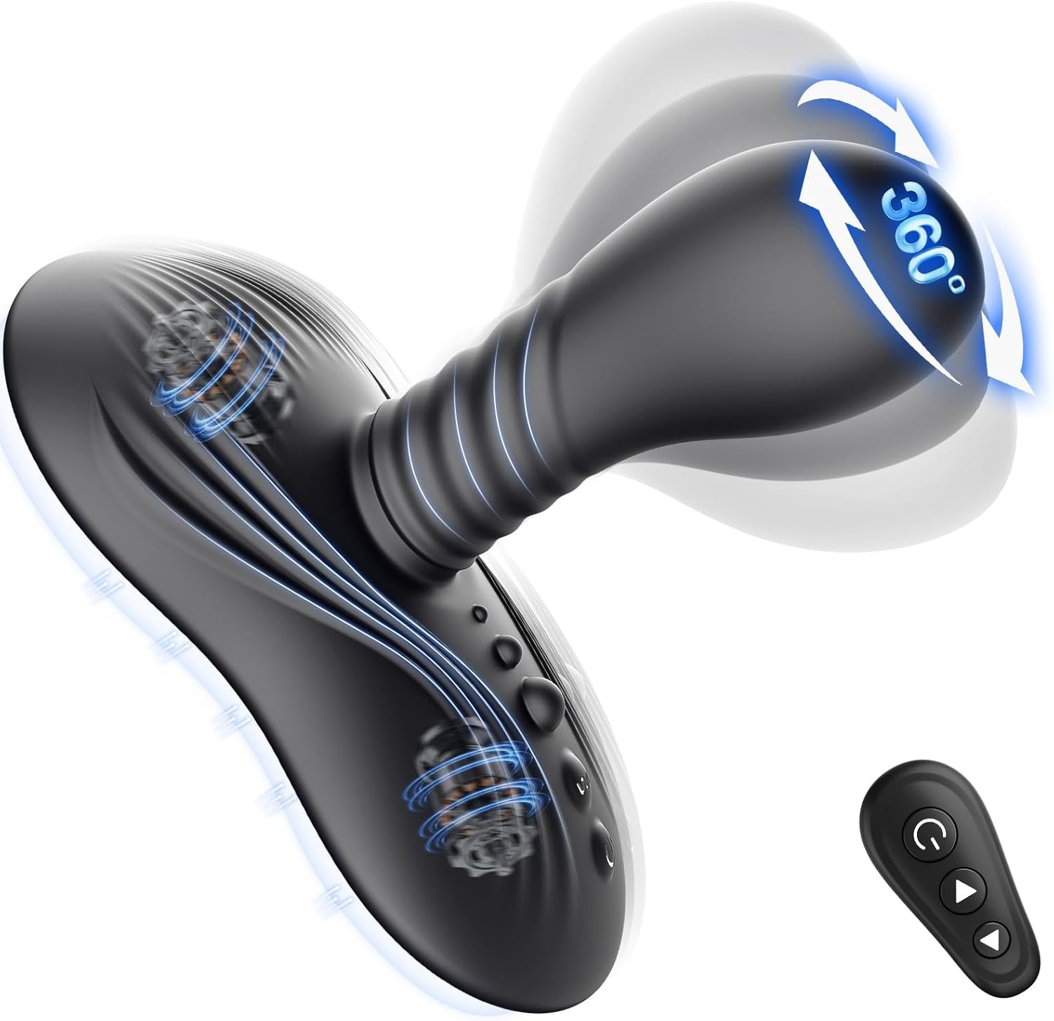 Prostate Massager Anal Dildo Anal Toys, Riding Grinding Strap - On Dildos Adult Toys with 9 Rotating & Vibrating Suction Cup, Butt Plug Male Sex Toys for Men Sex Toy Anal Plug G Spot Vibrator New - SinfulX - 