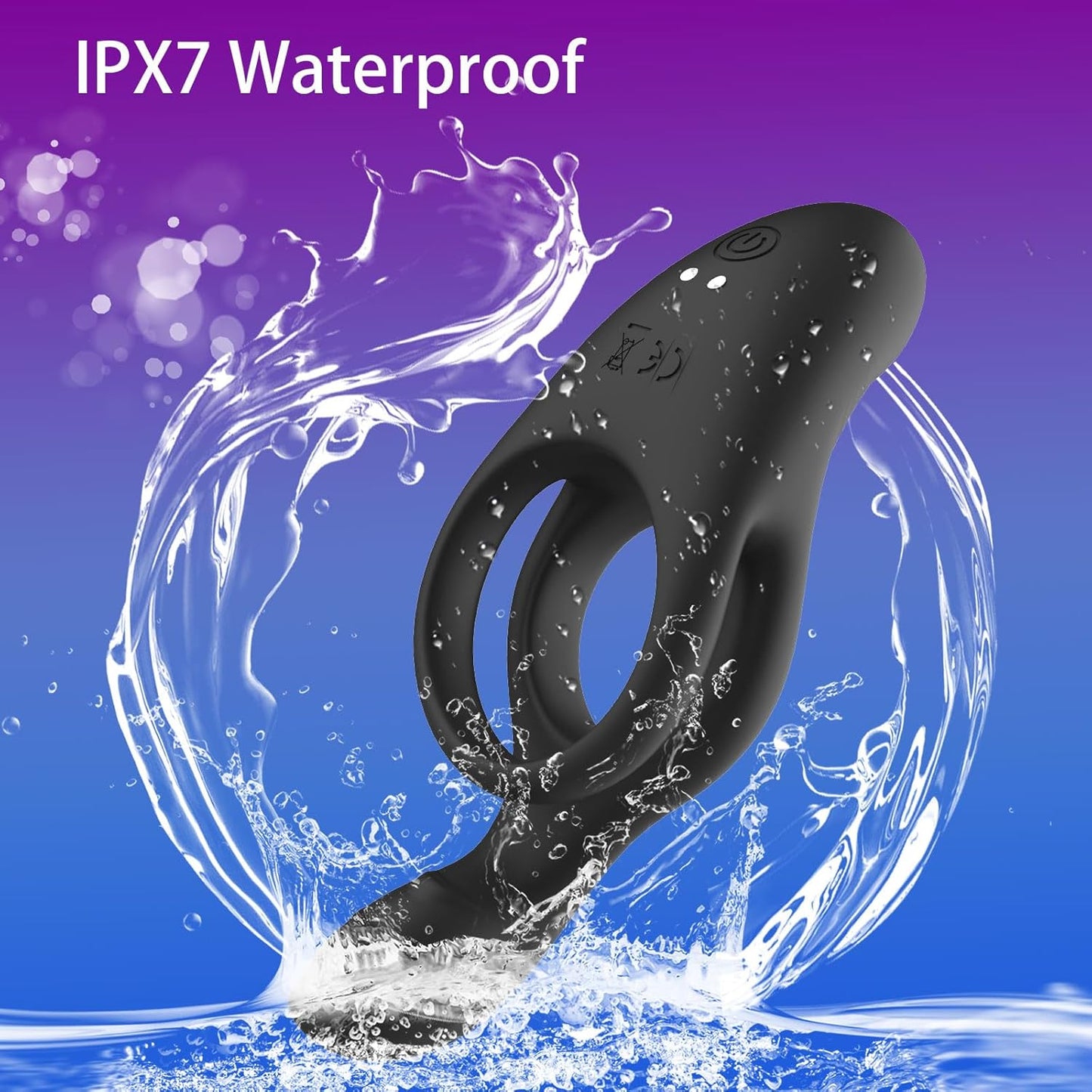 ApexSync Vibrating Cock Ring Dual Silicone Clit Stimulator - SinfulX - Personal Care > Sexual Wellness > Couples Cock Ring