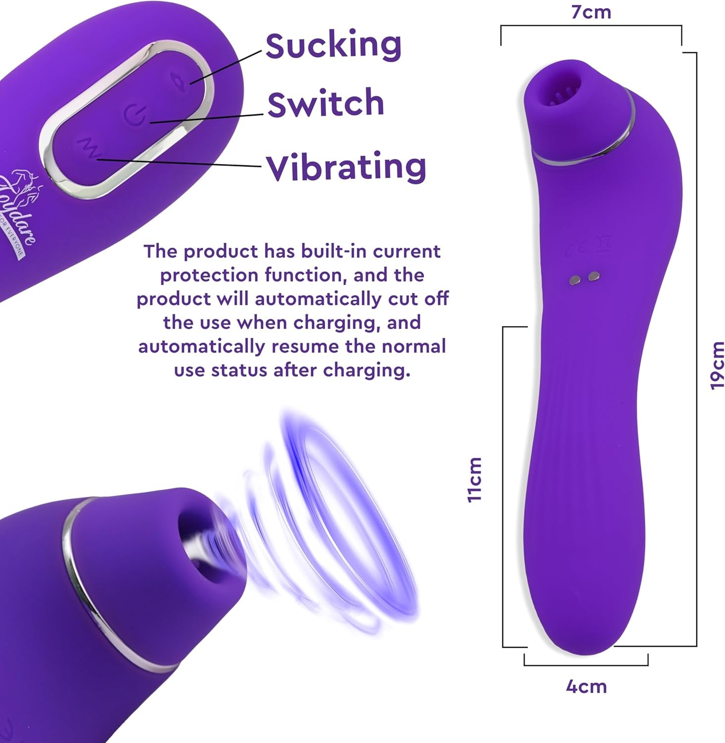 Adult Sex Toys Vibrator Wand Women, 2 in 1 Clitoral Stimulator G Spot Vibrator with 10 Powerful Licking & Vibrating Modes, Couples Sex Novelties Clit Female Vibrator (Women) - SinfulX - 