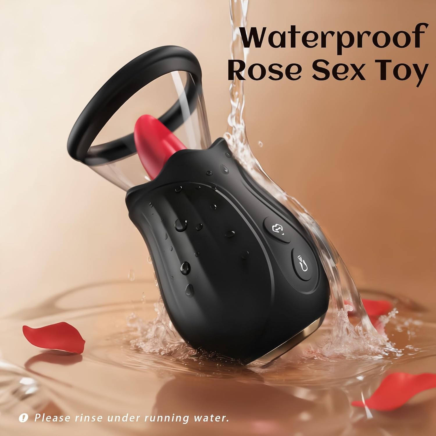 Dildo Vibrator Sex Toys - AI APP Rose Toy Adult Toys for Women with 7 Sucking & 10 Tongue 360° Licking & Vibrating, Rose Sex Toy Vibrators for Clit Nipple Anal, Removable Cup Couples Sex Toy - SinfulX - 
