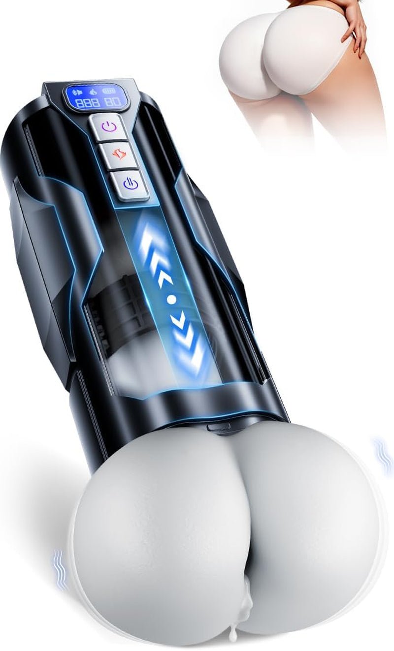 Male Masturbator Sex Toys for Men – Bootypop Automatic Male Sex Toys with Realistic Ass Vagina 360° Heating 10 Vibration & 7 Thrusting Modes for Stroker, Pocket Pussy LCD Display Adult Toys - SinfulX - 