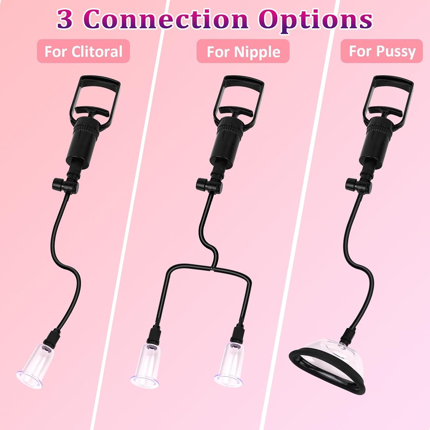 SuctionBloom Pussy Pump & Nipple Suction Kit 4 Cups - SinfulX - Personal Care > Sexual Wellness > Pussy Pump