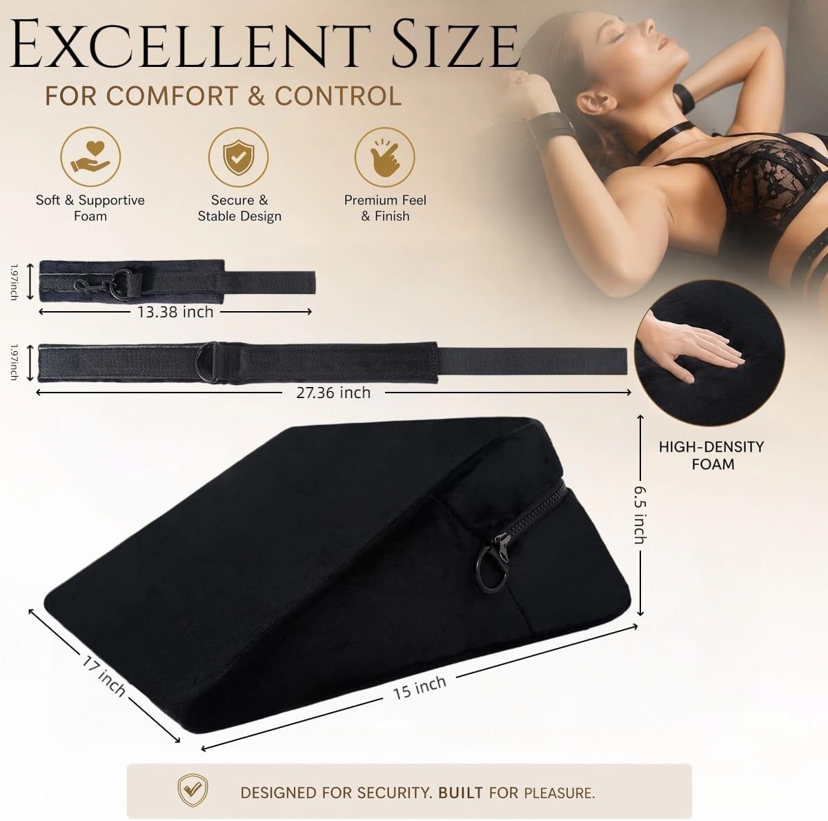 VelvetBind Sex Position Pillow & Bondage Cuffs Kit - SinfulX -