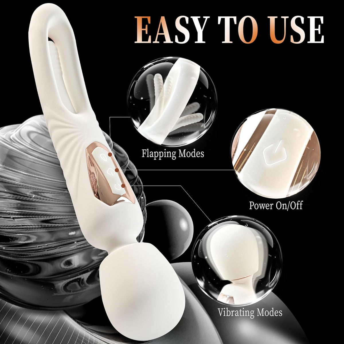 FlexWand Dual - Ended Flexible Wand Vibrator 10 Flapping 7 Modes - SinfulX - Personal Care > Sexual Wellness > Flapping/Tapping Vibrator