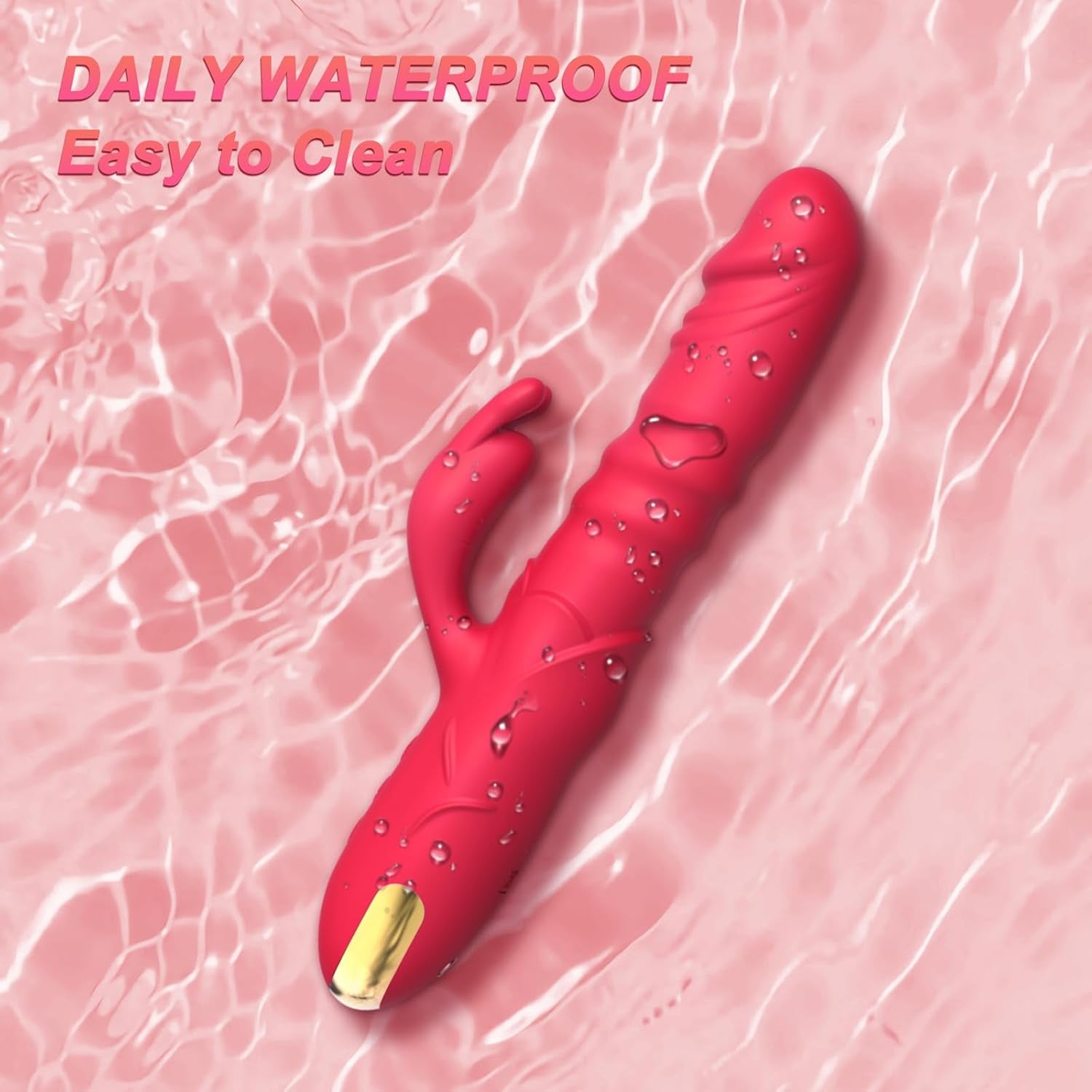 RoseThrust Thrusting Rabbit Vibrator 3 Thrust 10 Modes Silicone - SinfulX - 